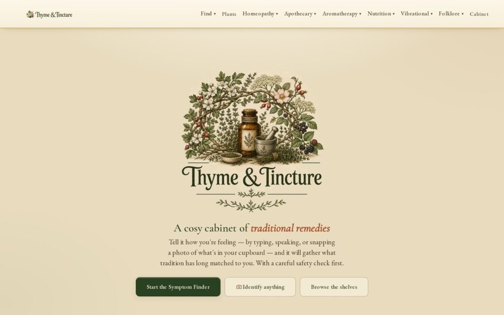 Thyme and Tincture website homepage, built by Mode Marketing