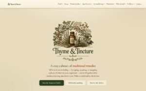 Thyme and Tincture website homepage, built by Mode Marketing