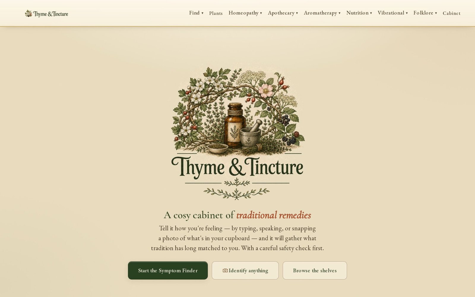 Thyme and Tincture website homepage, built by Mode Marketing